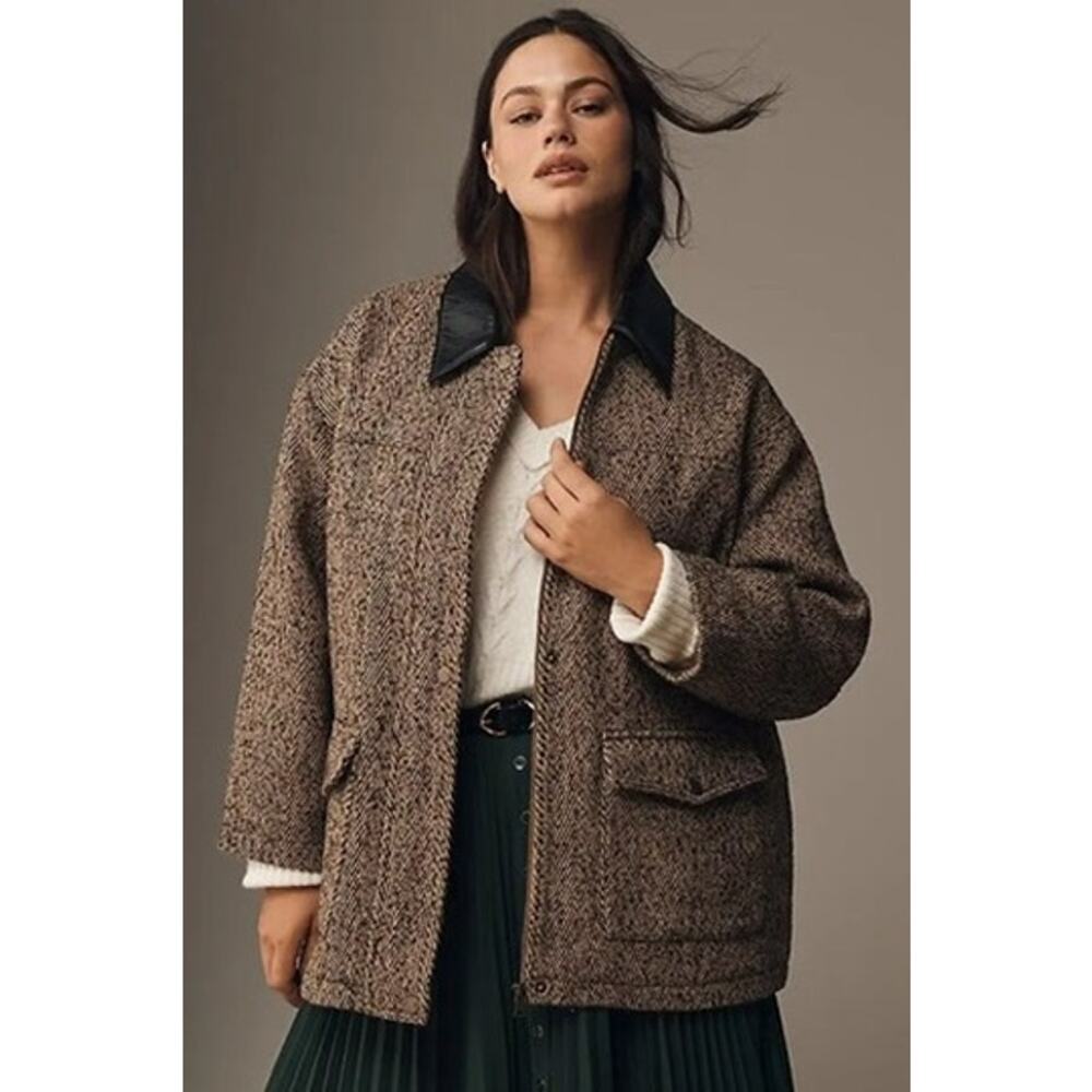 Pilcro Wool Blend Barn Jacket in Brown, NWOT, Size 1X